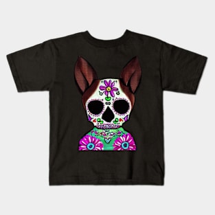 Mexican Sugar Skull Chihuahua Kids T-Shirt